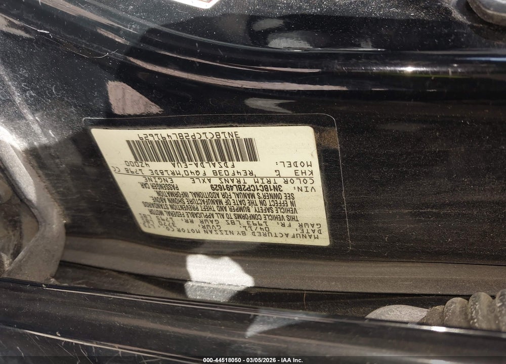 2011 NISSAN VERSA 1.8S VIN: 3N1BC1CP2BL491629