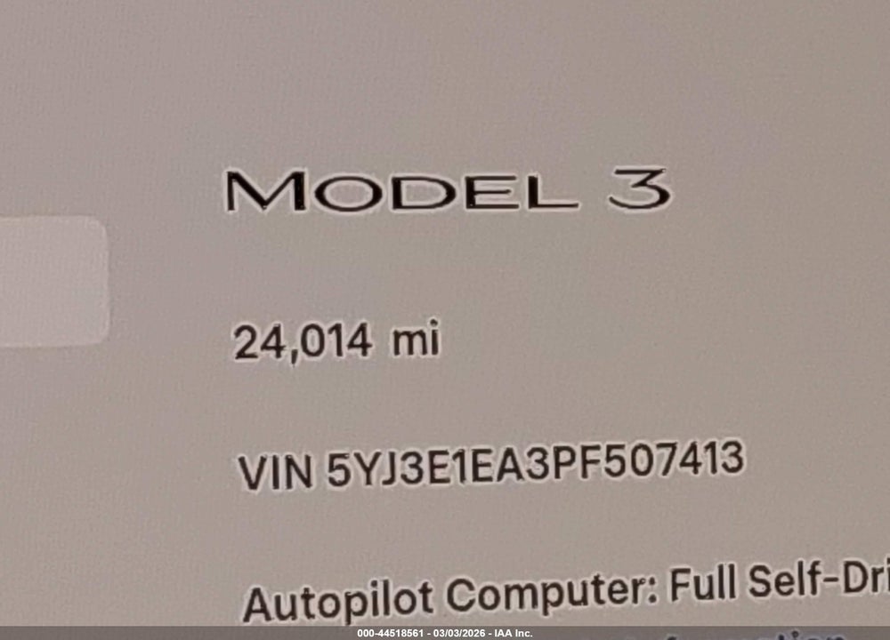 2023 TESLA MODEL 3 REAR-WHEEL DRIVE VIN: 5YJ3E1EA3PF507413