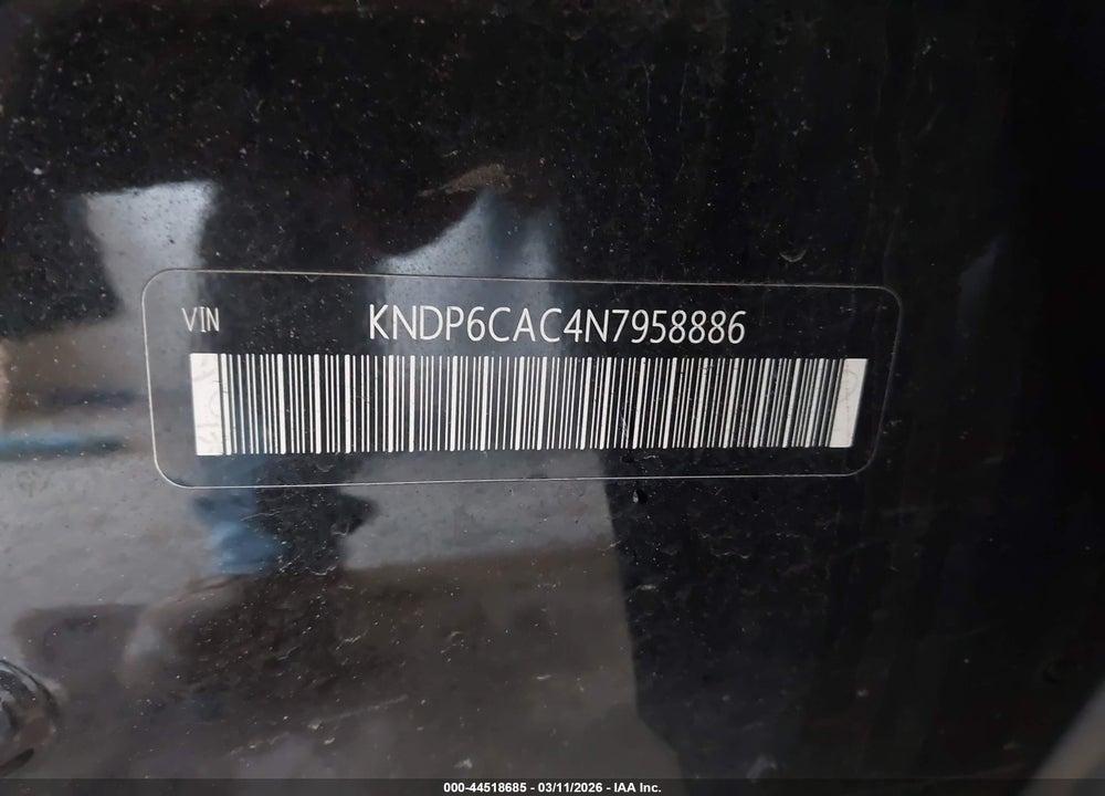 2022 KIA SPORTAGE NIGHTFALL EDITION VIN: KNDP6CAC4N7958886