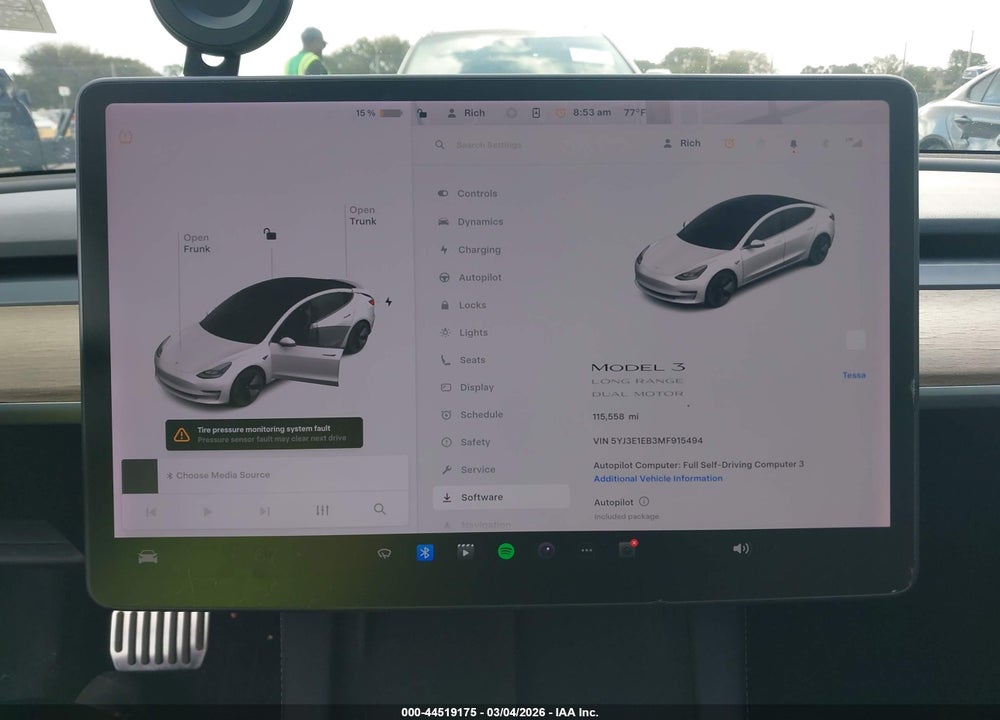 2021 TESLA MODEL 3 LONG RANGE DUAL MOTOR ALL-WHEEL DRIVE VIN: 5YJ3E1EB3MF915494