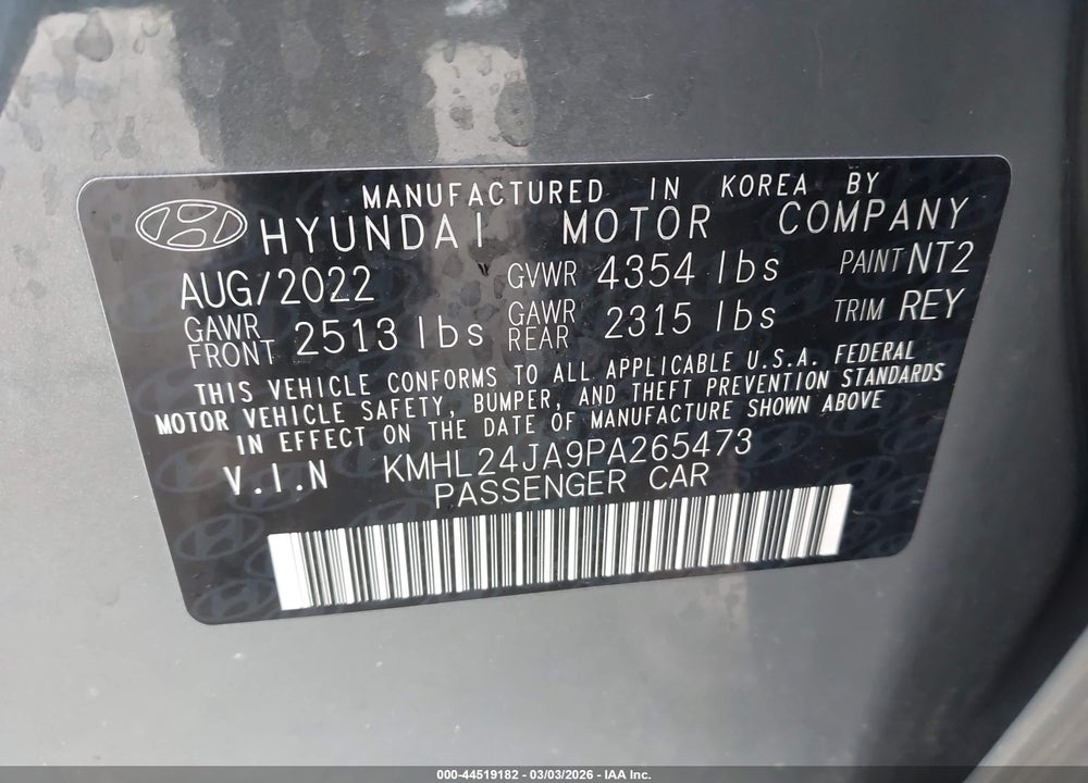 2023 HYUNDAI SONATA SE VIN: KMHL24JA9PA265473