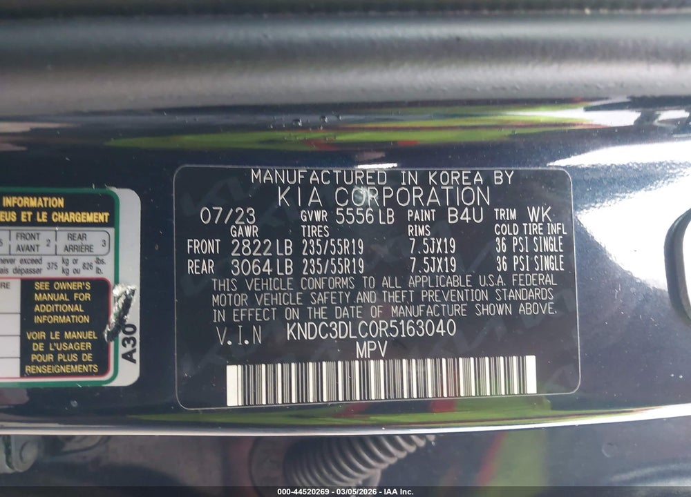 2024 KIA EV6 WIND VIN: KNDC3DLC0R5163040
