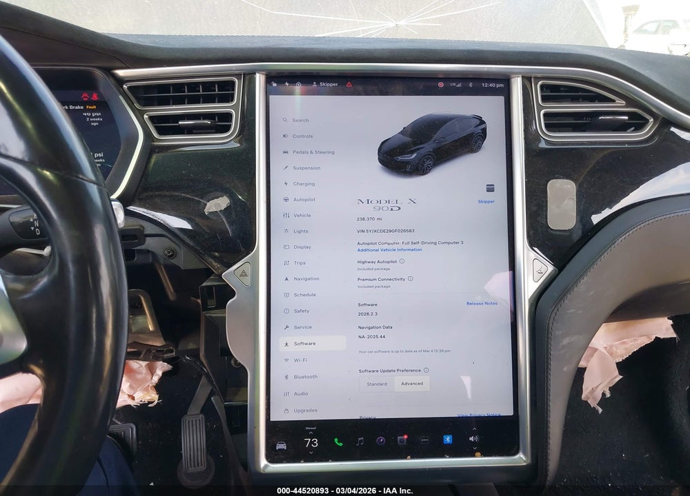 2016 TESLA MODEL X 60D/70D/75D/90D VIN: 5YJXCDE29GF026583