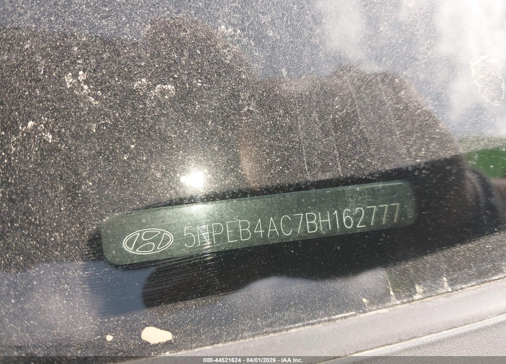 2011 HYUNDAI SONATA GLS VIN: 5NPEB4AC7BH162777