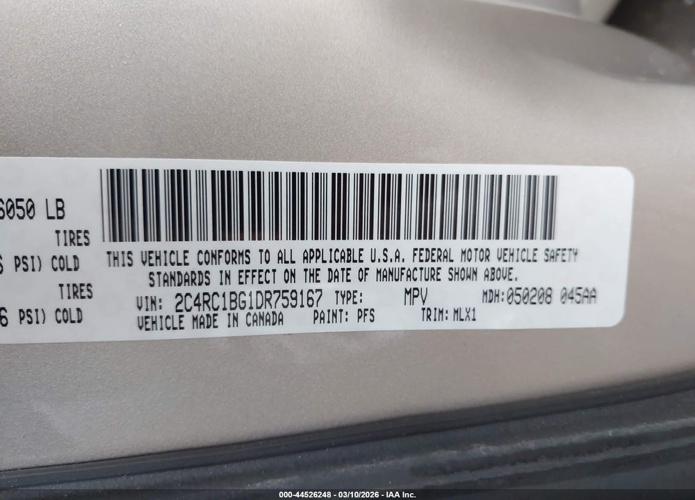 2013 CHRYSLER TOWN & COUNTRY TOURING VIN: 2C4RC1BG1DR759167