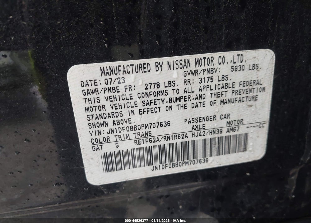 2023 NISSAN ARIYA EVOLVE+ VIN: JN1DF0BB0PM707636