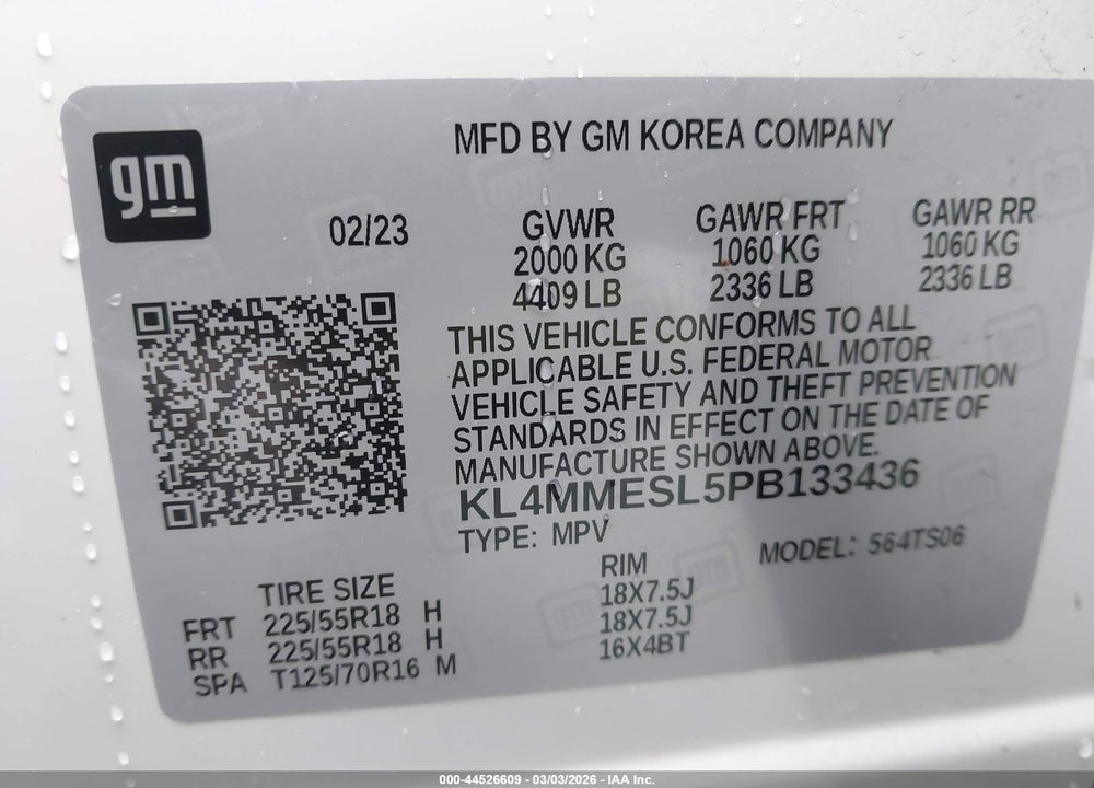 2023 BUICK ENCORE GX SELECT AWD VIN: KL4MMESL5PB133436