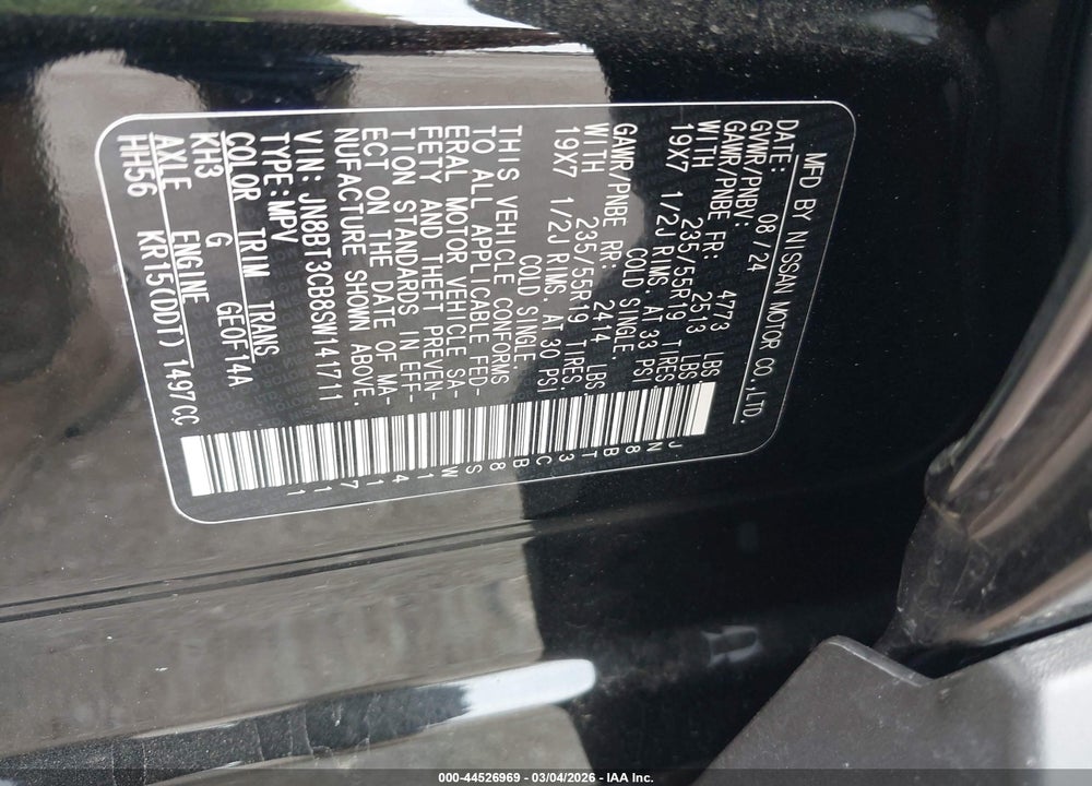 2025 NISSAN ROGUE SL INTELLIGENT AWD VIN: JN8BT3CB8SW141711