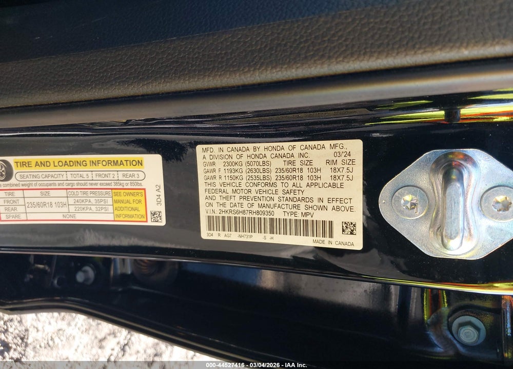 2024 HONDA CR-V HYBRID SPORT-L VIN: 2HKRS6H87RH809350