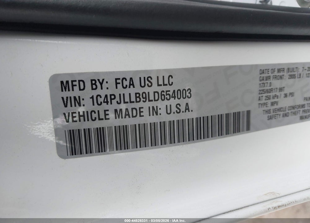 2020 JEEP CHEROKEE LATITUDE PLUS FWD VIN: 1C4PJLLB9LD654003