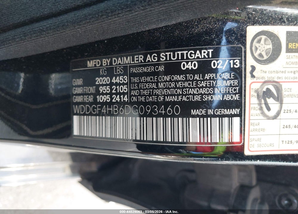 2013 MERCEDES-BENZ C 250 SPORT VIN: WDDGF4HB6DG093460