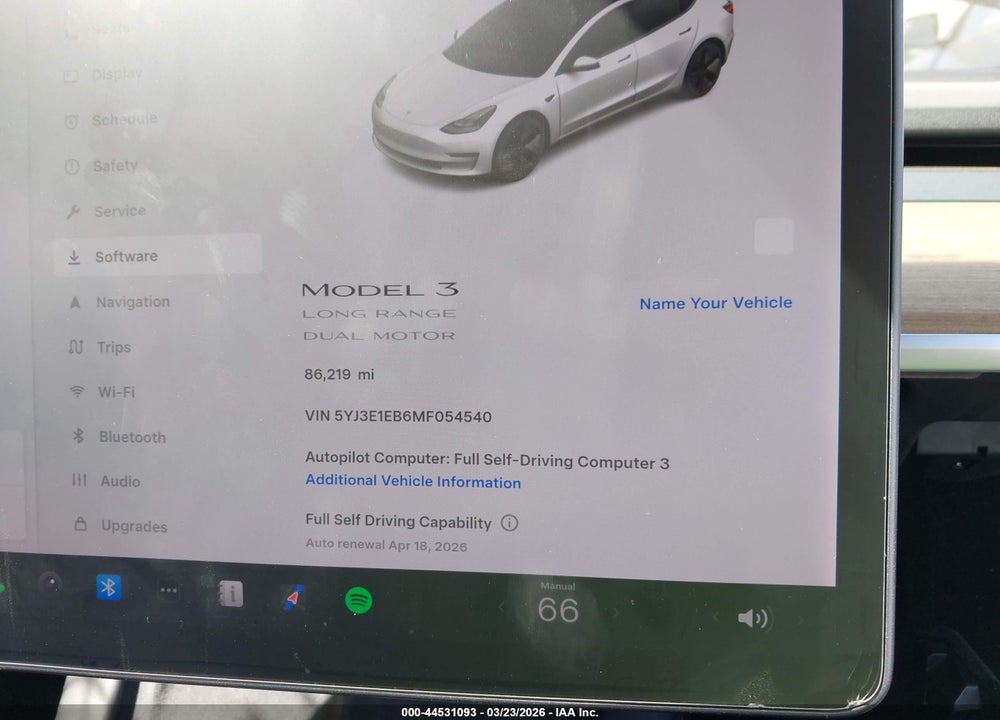2021 TESLA MODEL 3 LONG RANGE DUAL MOTOR ALL-WHEEL DRIVE VIN: 5YJ3E1EB6MF054540