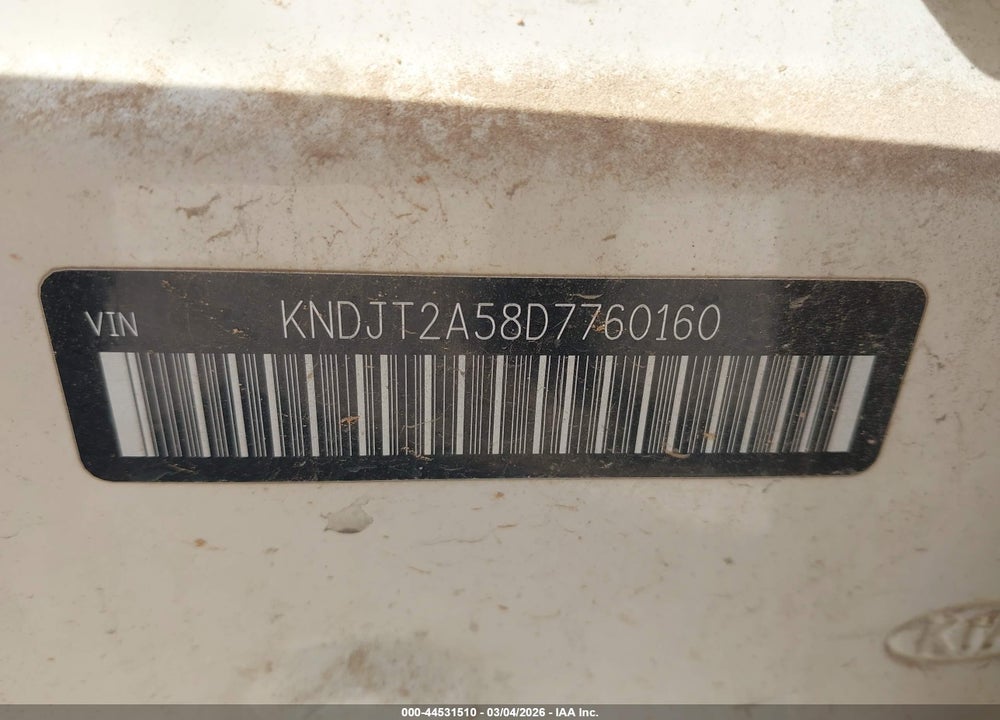 2013 KIA SOUL VIN: KNDJT2A58D7760160