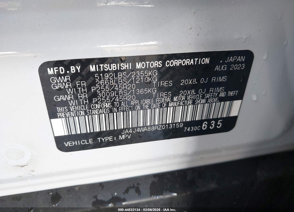2024 MITSUBISHI OUTLANDER SEL 2.5 S-AWC VIN: JA4J4WA88RZ013159