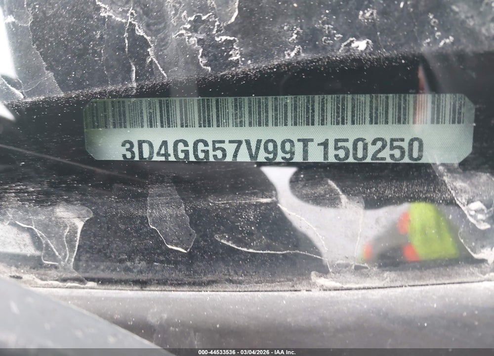 2009 DODGE JOURNEY SXT VIN: 3D4GG57V99T150250