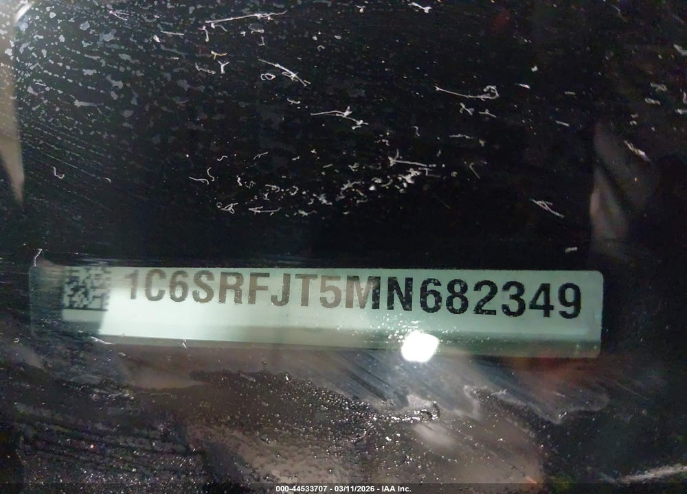 2021 RAM 1500 VIN: 1C6SRFJT5MN682349