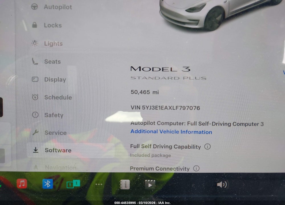 2020 TESLA MODEL 3 STANDARD RANGE PLUS REAR-WHEEL DRIVE/STANDARD RANGE REAR-WHEEL DRIVE VIN: 5YJ3E1EAXLF797076