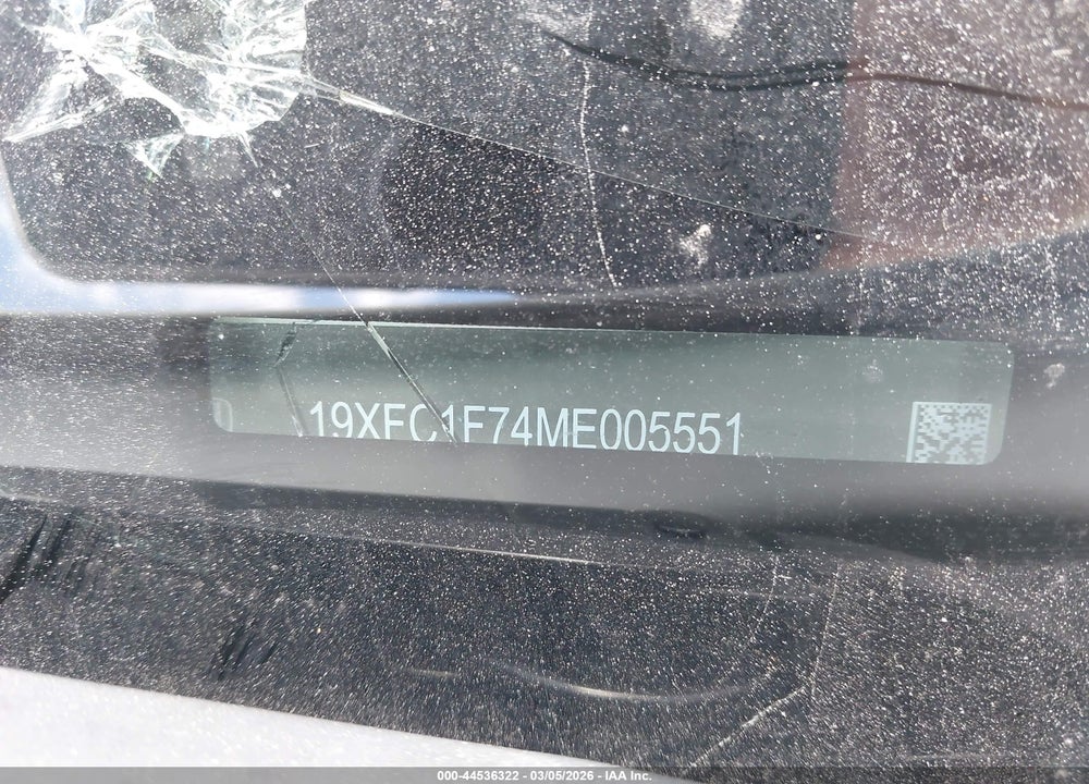 2021 HONDA CIVIC EX-L VIN: 19XFC1F74ME005551