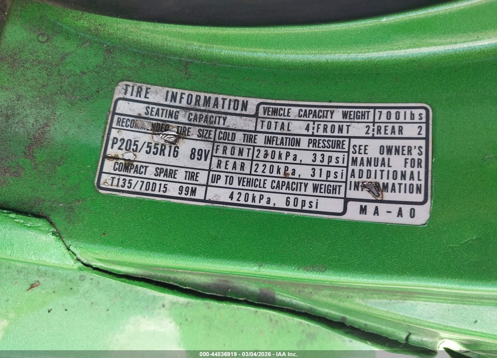 2002 ACURA RSX VIN: JH4DC53802C002841