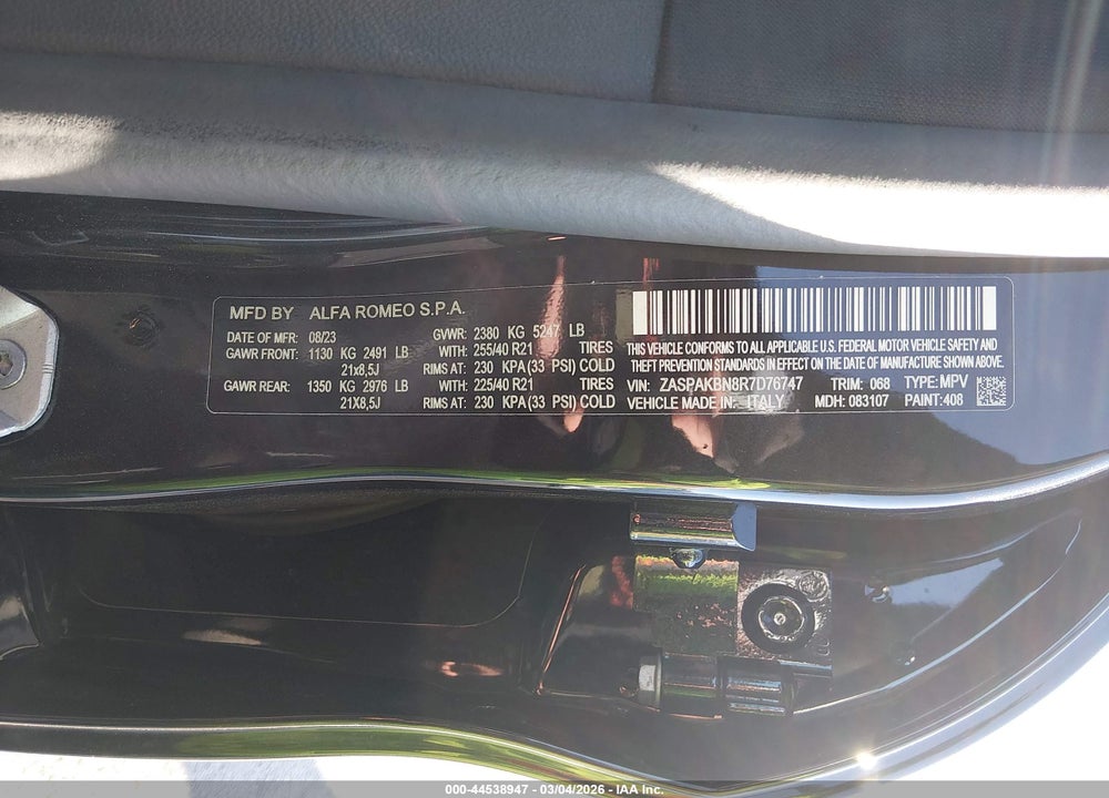 2024 ALFA ROMEO STELVIO COMPETIZIONE AWD VIN: ZASPAKBN8R7D76747