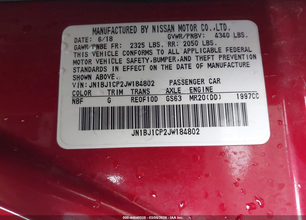 2018 NISSAN ROGUE SPORT SV VIN: JN1BJ1CP2JW184802