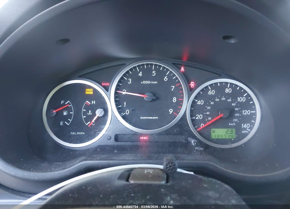 2005 SUBARU IMPREZA WRX VIN: JF1GD29685G516522