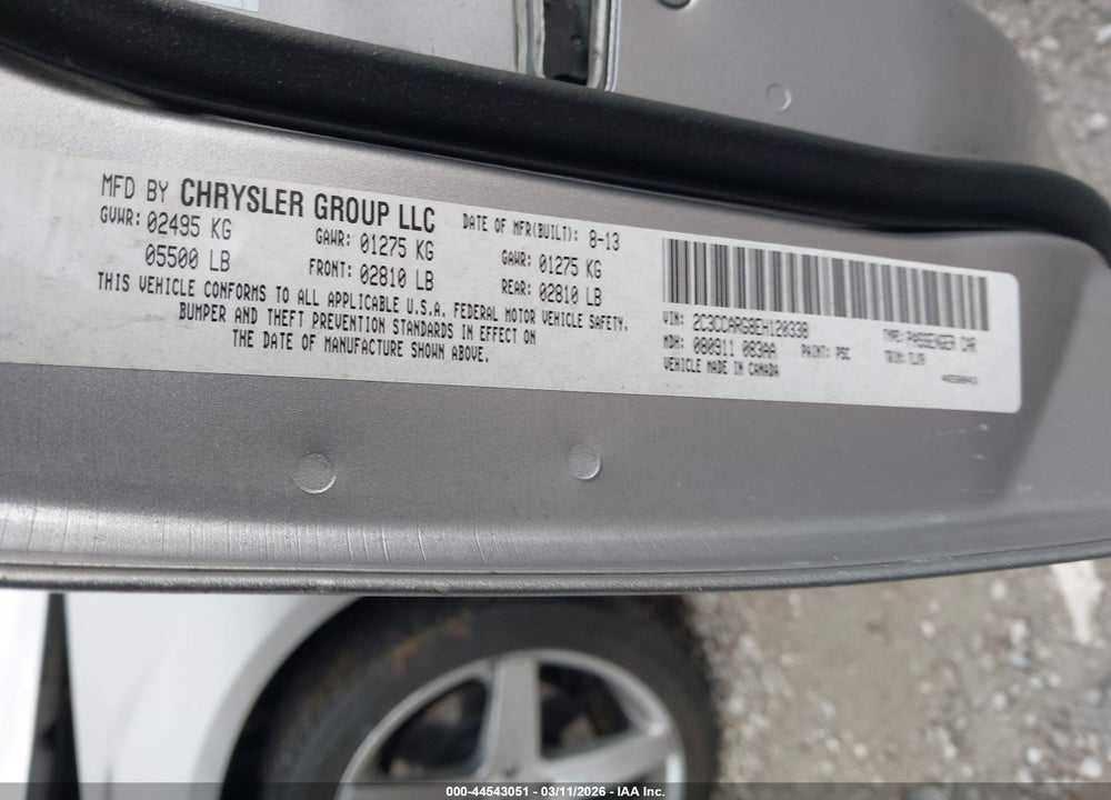 2014 CHRYSLER 300 VIN: 2C3CCARG8EH120338