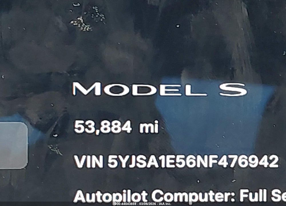 2022 TESLA MODEL S DUAL MOTOR ALL-WHEEL DRIVE VIN: 5YJSA1E56NF476942