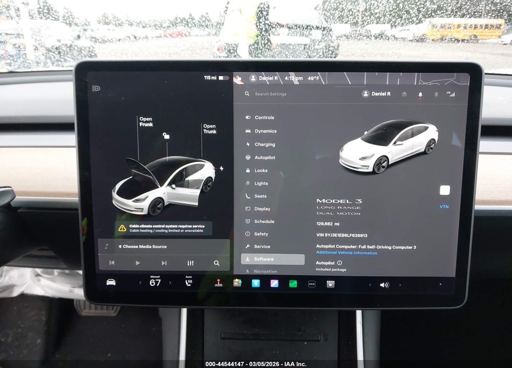 2020 TESLA MODEL 3 LONG RANGE DUAL MOTOR ALL-WHEEL DRIVE VIN: 5YJ3E1EB6LF636913