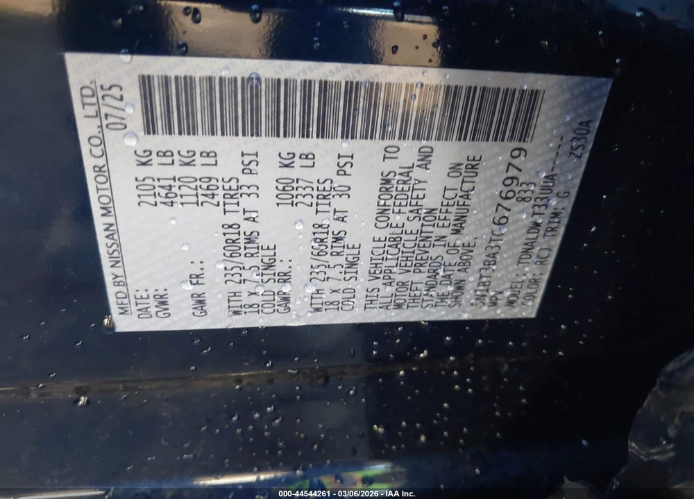 2026 NISSAN ROGUE SV VIN: 5N1BT3BA3TC676979