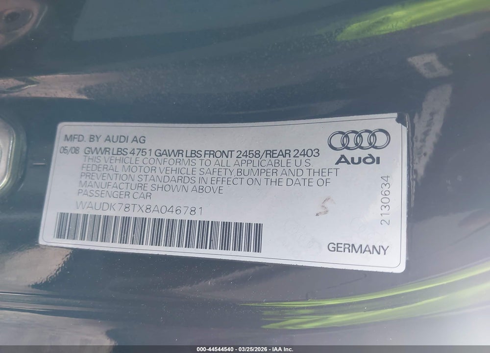 2011 AUDI A5 2.0T PREMIUM VIN: WAUCFAFR1BA073878