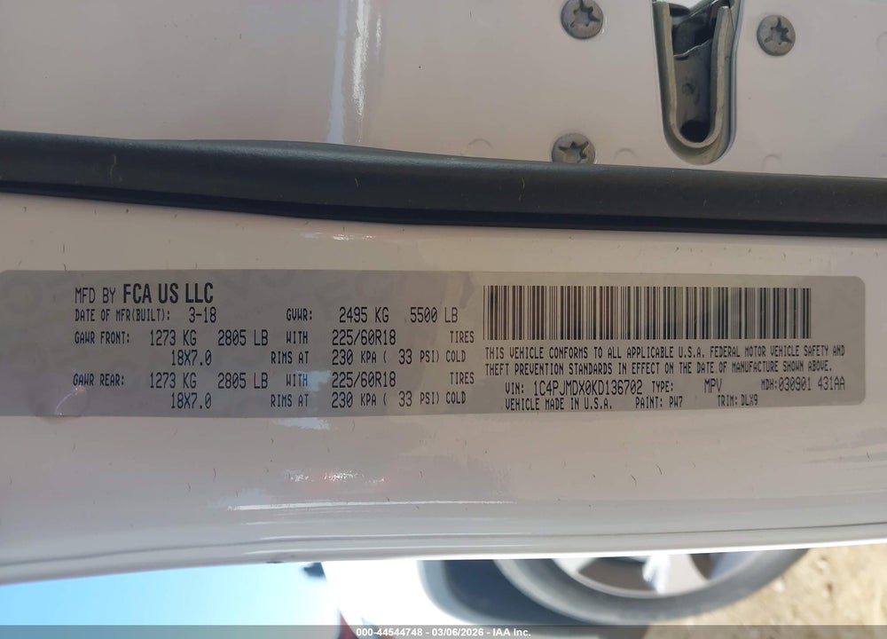 2019 JEEP CHEROKEE LIMITED 4X4 VIN: 1C4PJMDX0KD136702