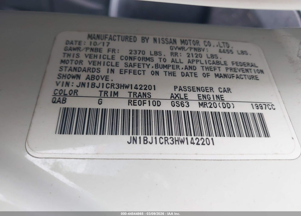 2017 NISSAN ROGUE SPORT SL VIN: JN1BJ1CR3HW142201