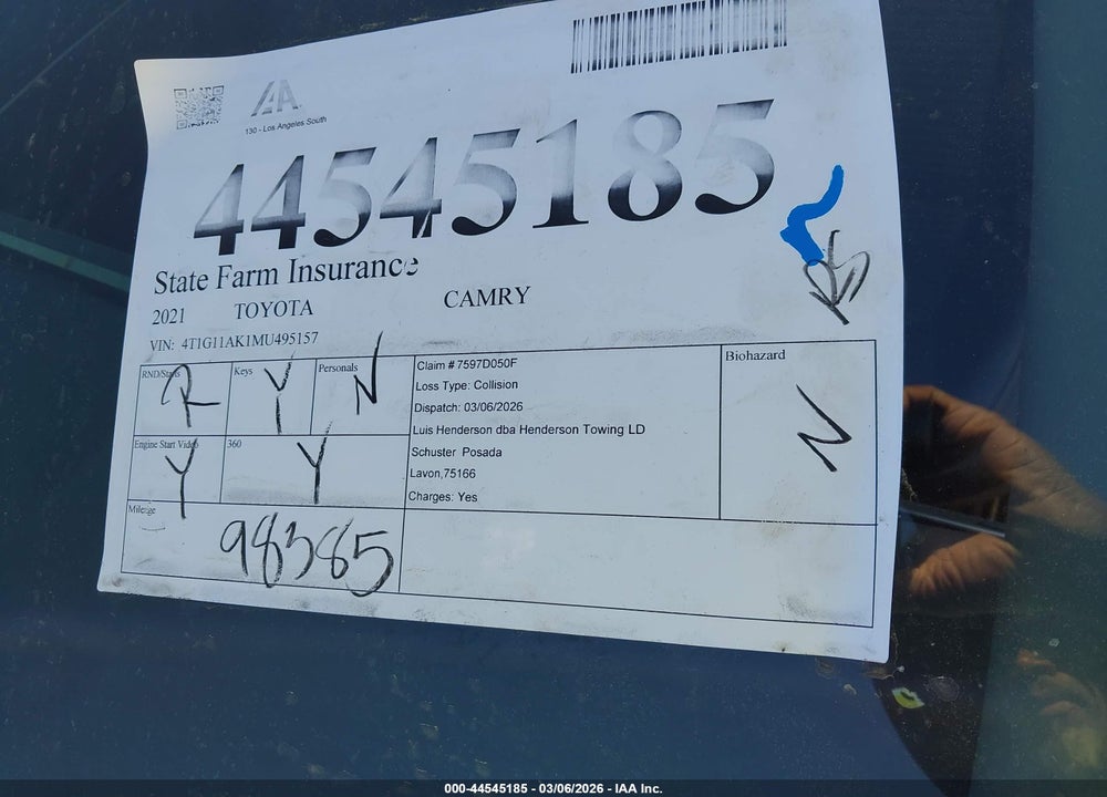 2021 TOYOTA CAMRY SE VIN: 4T1G11AK1MU495157