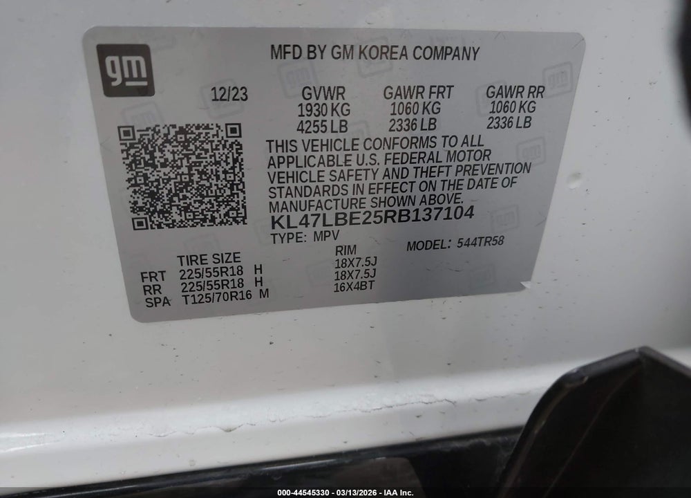 2024 BUICK ENVISTA SPORT TOURING FWD VIN: KL47LBE25RB137104