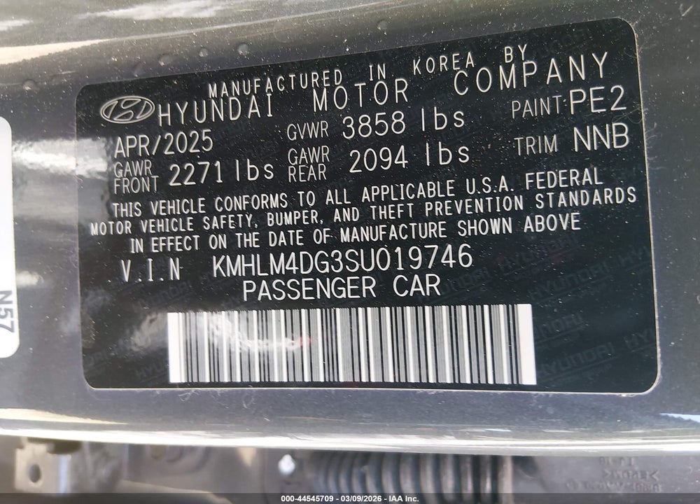 2025 HYUNDAI ELANTRA SEL SPORT VIN: KMHLM4DG3SU019746