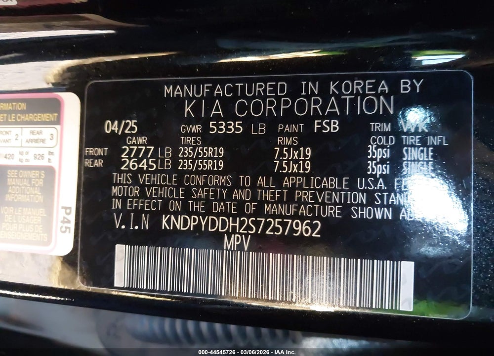 2025 KIA SPORTAGE PLUG-IN HYBRID X-LINE VIN: KNDPYDDH2S7257962