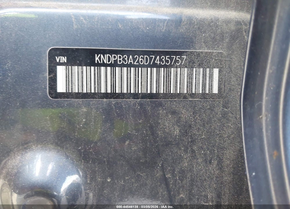 2013 KIA SPORTAGE LX VIN: KNDPB3A26D7435757
