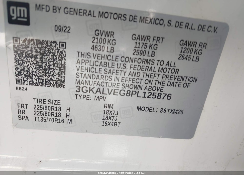 2023 GMC TERRAIN AWD SLT VIN: 3GKALVEG8PL125876