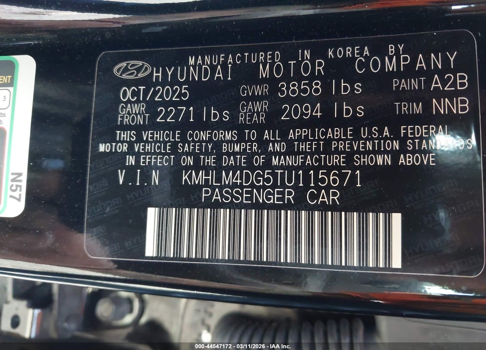 2026 HYUNDAI ELANTRA SEL SPORT VIN: KMHLM4DG5TU115671