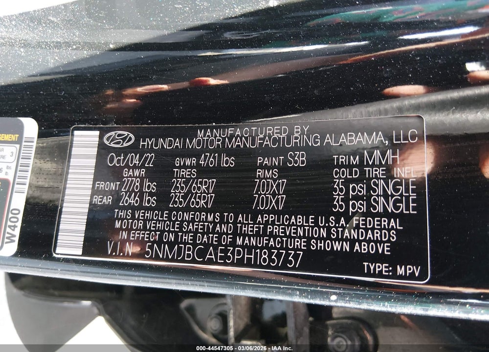 2023 HYUNDAI TUCSON SEL VIN: 5NMJBCAE3PH183737