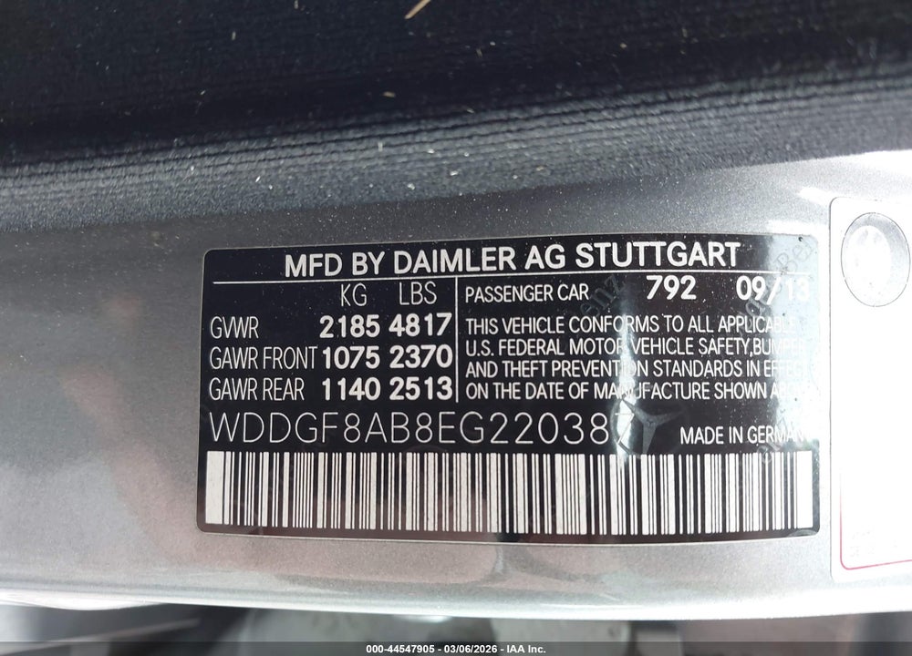 2014 MERCEDES-BENZ C 300 SPORT 4MATIC VIN: WDDGF8AB8EG220387