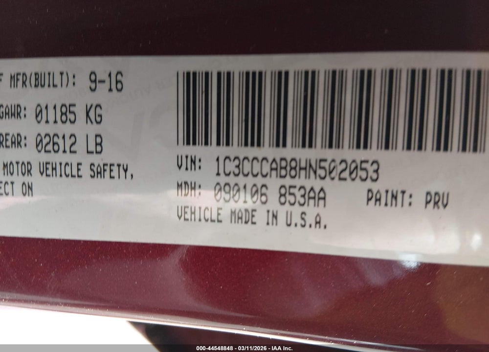 2017 CHRYSLER 200 LIMITED PLATINUM VIN: 1C3CCCAB8HN502053