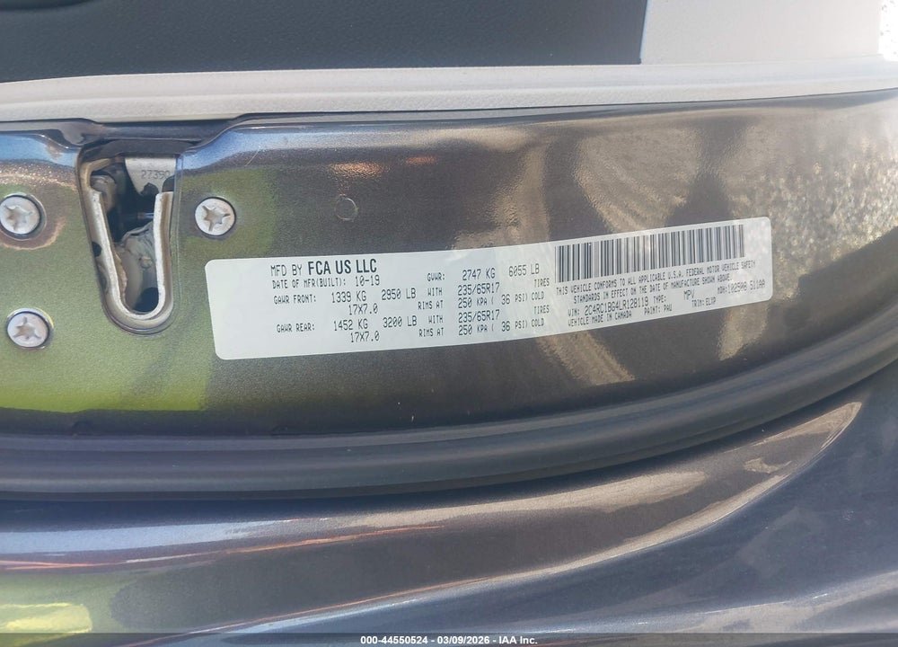 2020 CHRYSLER PACIFICA TOURING L VIN: 2C4RC1BG4LR128119