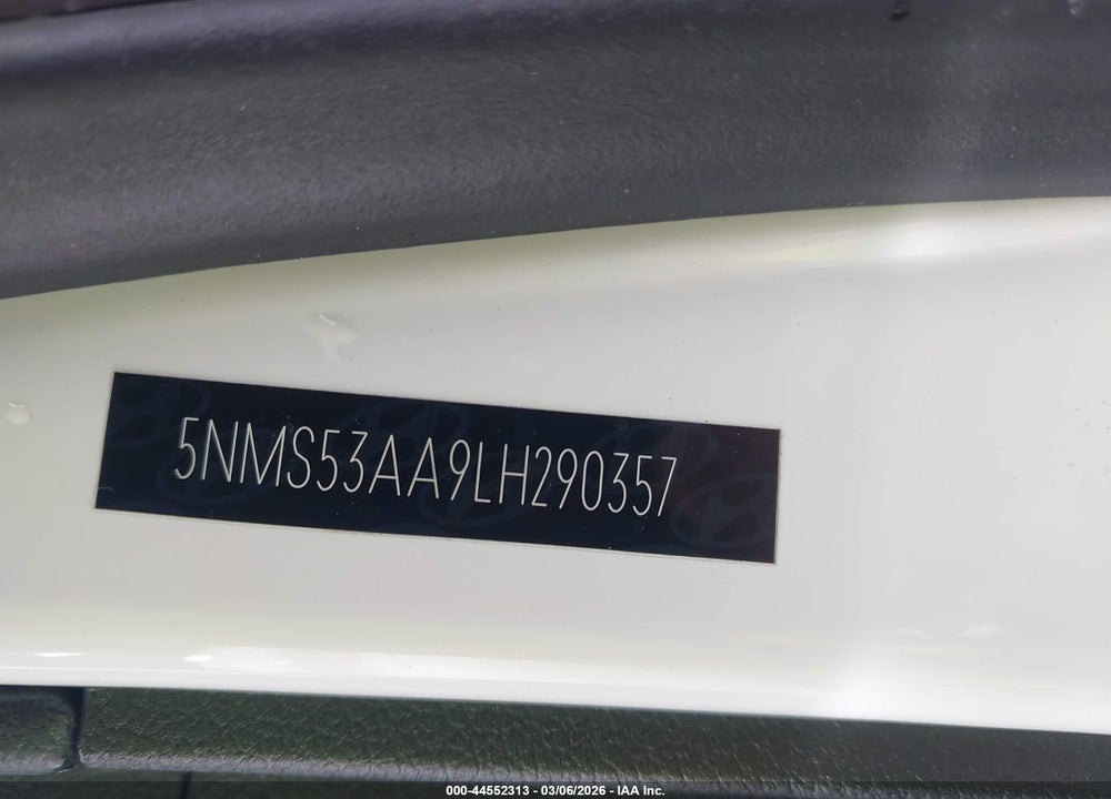 2020 HYUNDAI SANTA FE LIMITED 2.0T VIN: 5NMS53AA9LH290357