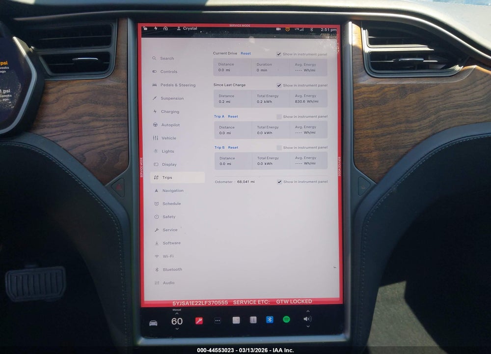 2020 TESLA MODEL S VIN: 5YJSA1E22LF370555