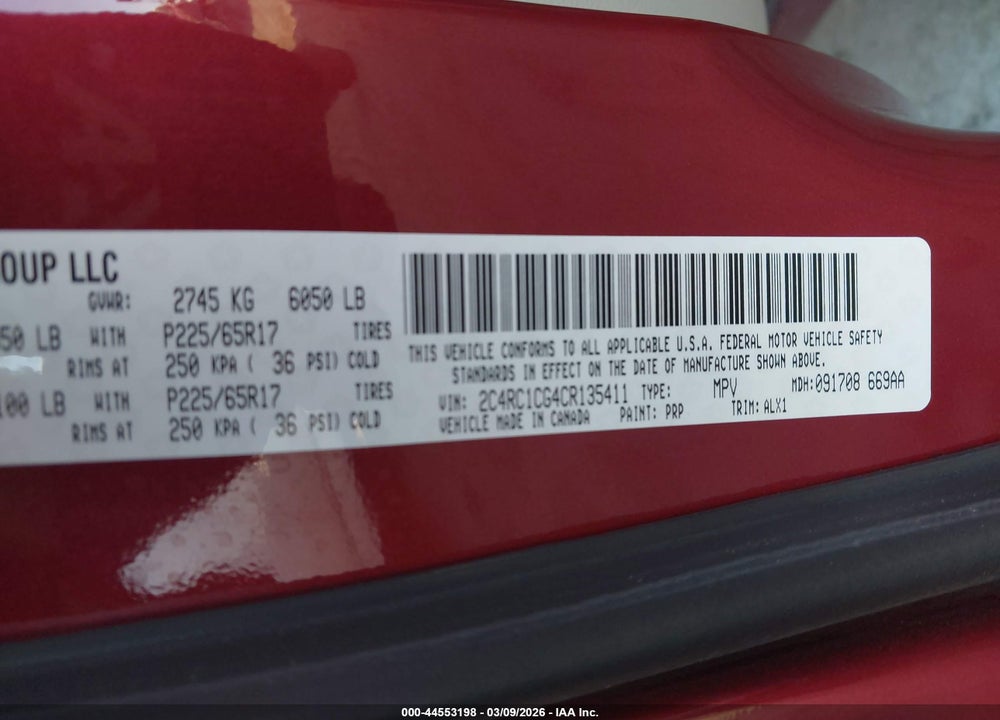 2012 CHRYSLER TOWN & COUNTRY TOURING-L VIN: 2C4RC1CG4CR135411