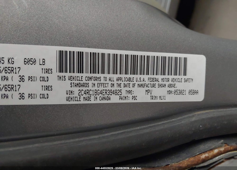 2014 CHRYSLER TOWN & COUNTRY TOURING VIN: 2C4RC1BG4ER394825
