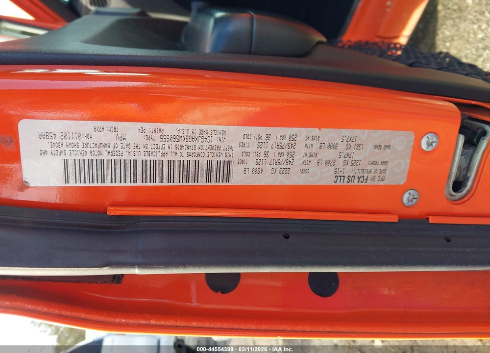 2019 JEEP WRANGLER SPORT 4X4 VIN: 1C4GJXAG9KW560955