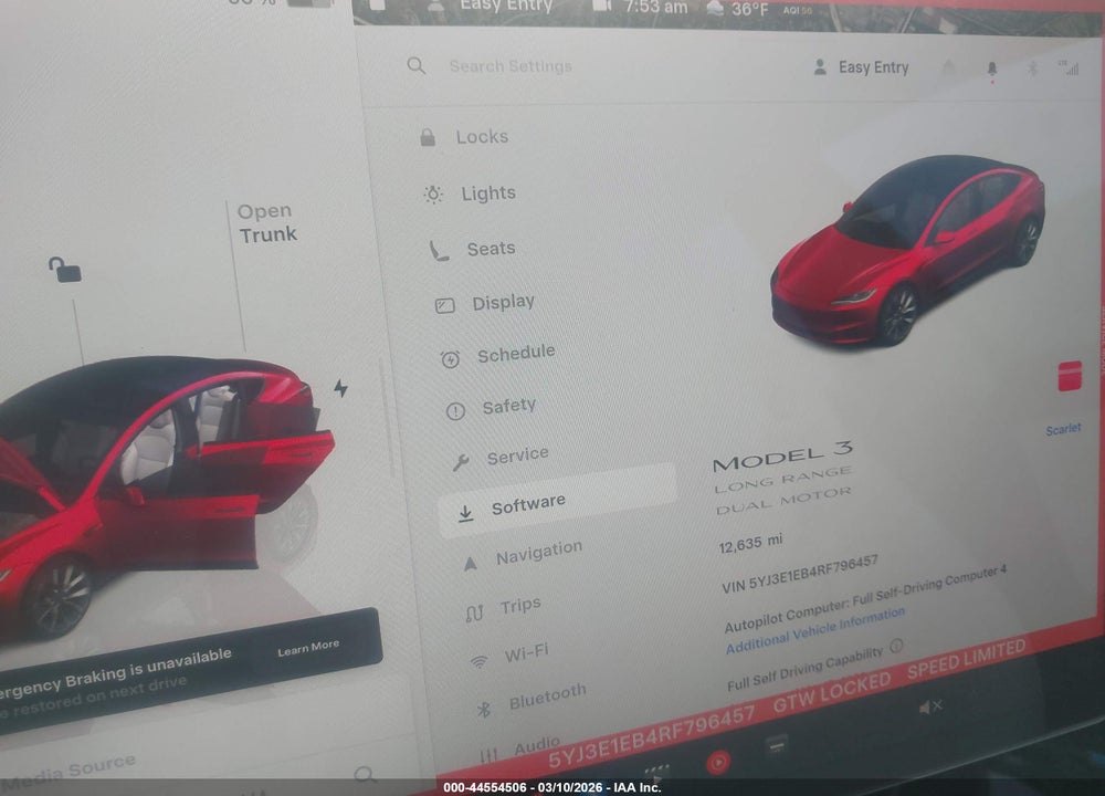 2024 TESLA MODEL 3 LONG RANGE DUAL MOTOR ALL-WHEEL DRIVE VIN: 5YJ3E1EB4RF796457